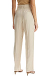 Blaze Milano ivory viscose pants with embroidered pocket