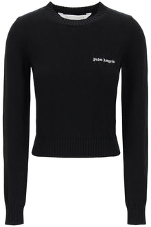  Palm Angels cropped pullover with embroidered logo