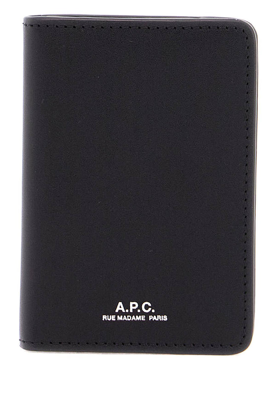 A.P.C. minimalist black calfskin cardholder