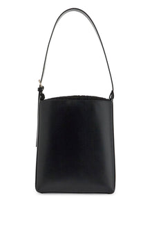  A.P.C. minimalist black leather crossbody bag with adjustable strap