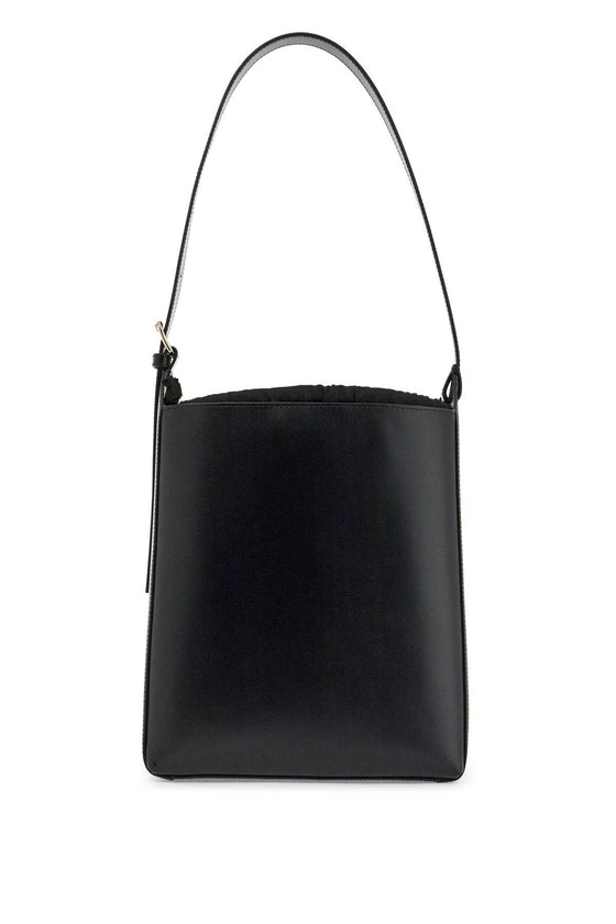 A.P.C. minimalist black leather crossbody bag with adjustable strap