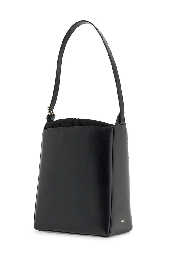 A.P.C. minimalist black leather crossbody bag with adjustable strap