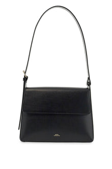  A.P.C. minimalist black leather women's bag with shoulder strap and flap closure