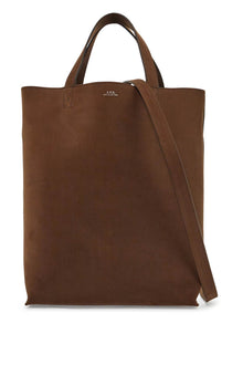  A.P.C. medium brown calfskin bag with removable shoulder strap cabas maiko