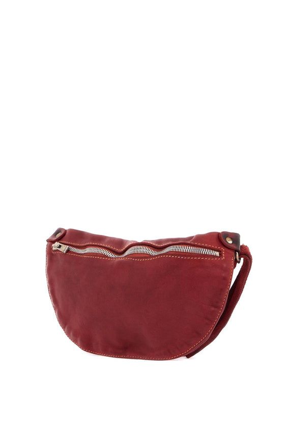 Guidi small red leather crossbody bag made from high-quality horsehide