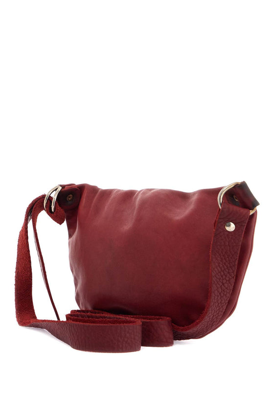 Guidi small red leather crossbody bag made from high-quality horsehide