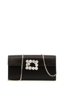  Roger Vivier flower buckle envelope clutch