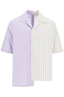  Lanvin asymmetric bowling shirt with