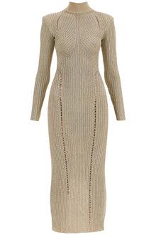  Self Portrait maxi lurex knit dress in