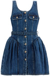 Self-Portrait Self Portrait flared denim mini dress with a