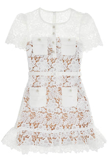  Self-Portrait Self Portrait lace mini dress with belt