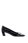 Roger Vivier black calfskin pumps with buckle and wide heel