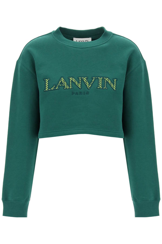 Lanvin cropped sweatshirt with embroidered logo patch