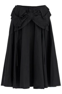  Maison Margiela black pleated midi skirt in polyamide