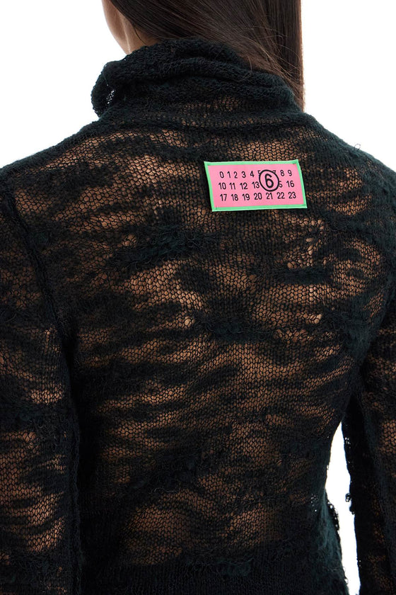 MM6 Maison Margiela distressed high-neck pullover sweater