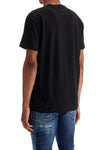 Dsquared2 men's black cotton t-shirt with red logo