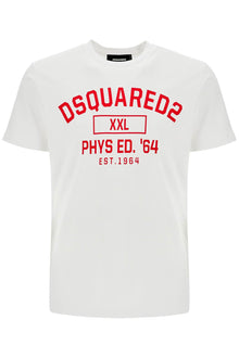  Dsquared2 white cotton t-shirt with phys ed. '64 logo