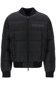  Dsquared2 shiny black cropped padded bomber jacket in polyamide