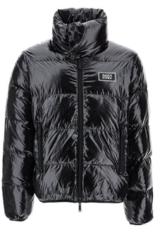  Dsquared2 lightweight black padded nylon jacket with high collar