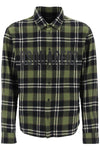 Dsquared2 check flannel shirt with rubberized logo