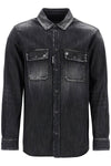 Dsquared2 black cotton shirt with contrast stitching