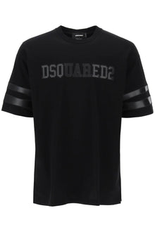  Dsquared2 t-shirt with faux leather inserts