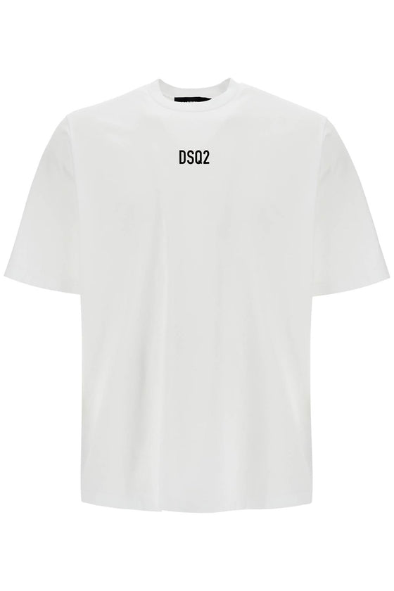 Dsquared2 white cotton t-shirt with dsq2 logo