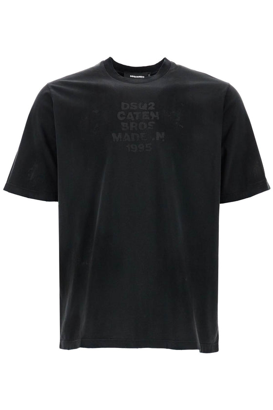 Dsquared2 dark grey cotton t-shirt with logo print