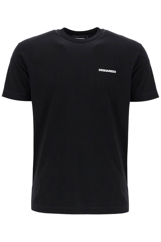 Dsquared2 black cotton t-shirt with embroidered logo