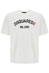 Dsquared2 men's white cotton t-shirt with logo