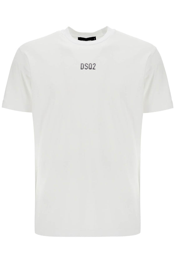 Dsquared2 white cotton t-shirt with embroidered logo