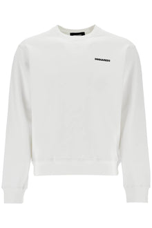  Dsquared2 white crew neck sweatshirt in cotton with embroidered logo