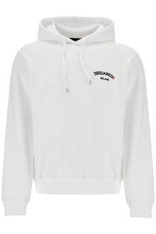  Dsquared2 white cotton hoodie with embroidered logo