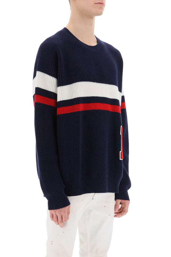 Dsquared2 wool sweater with varsity patch