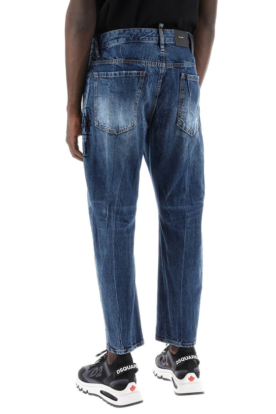 Dsquared2 "dark wash icon stamps bro jeans in