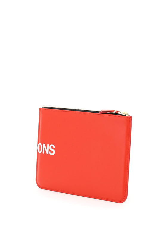 Comme Des Garcons Wallet leather pouch with logo