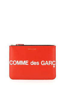  Comme Des Garcons Wallet leather pouch with logo