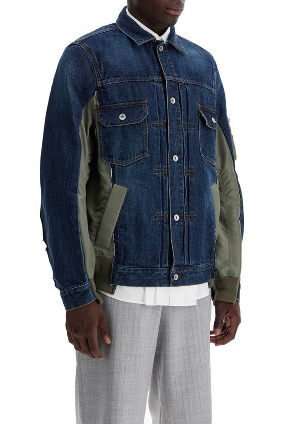 Sacai denim and nylon jacket for men