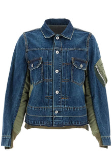  Sacai denim and nylon jacket for men