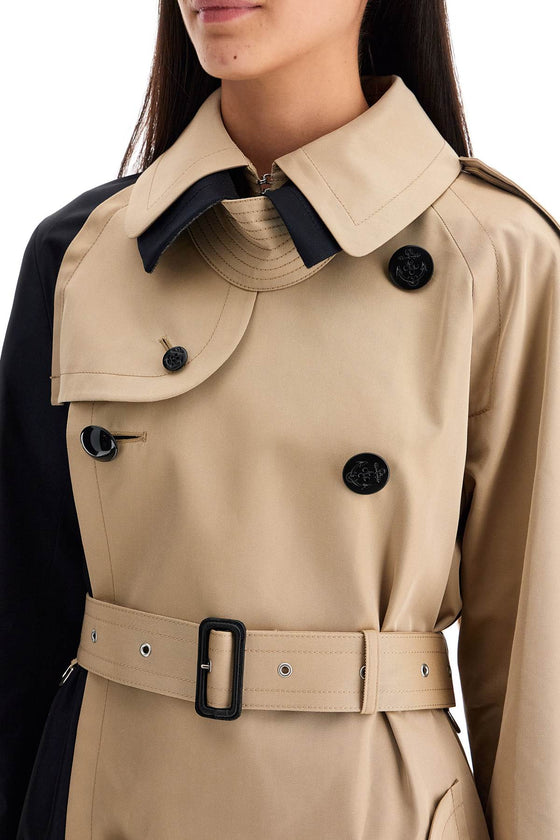 Sacai 'color block gabardine trench