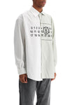 MM6 Maison Margiela asymmetric numeric shirt with