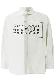  MM6 Maison Margiela asymmetric numeric shirt with