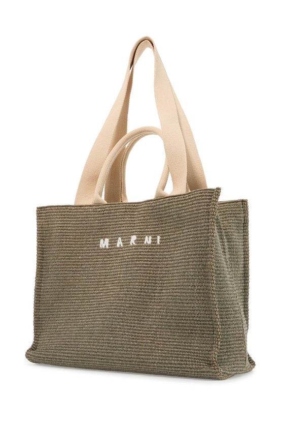 Marni large raffia effect tote bag