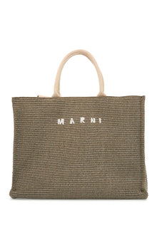  Marni large raffia effect tote bag