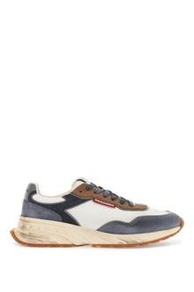  Dsquared2 low top blue denim sneakers in leather with suede inserts and rubber sole