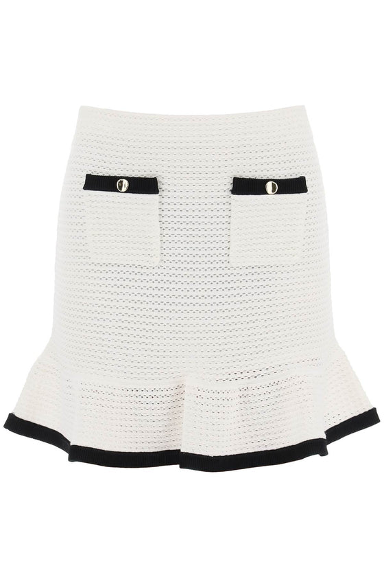 Self Portrait crochet mini skirt in