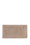 Benedetta Bruzziches compact rectangular bag in light gold rhinestones with elegant and sophisticated chain