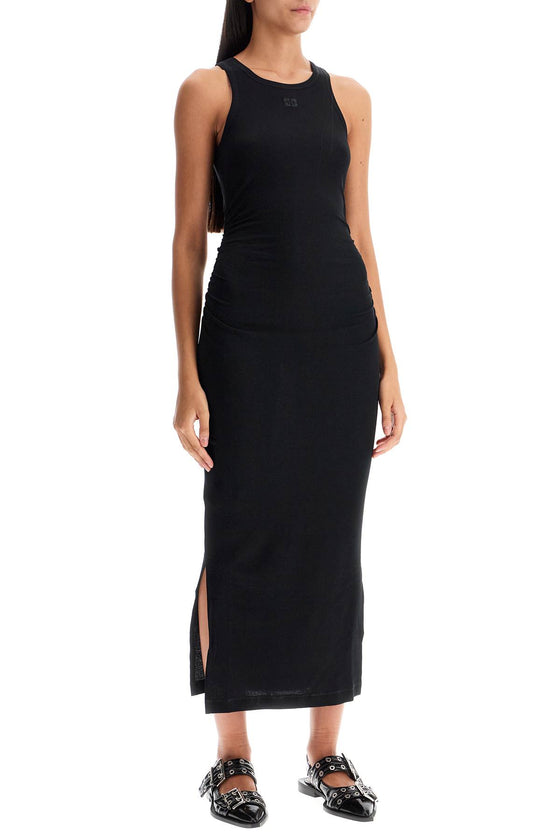 Ganni 'ribbed jersey midi dress with nine