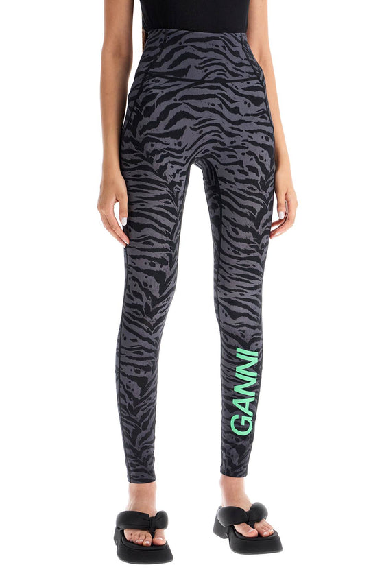 Ganni animal print sports leggings