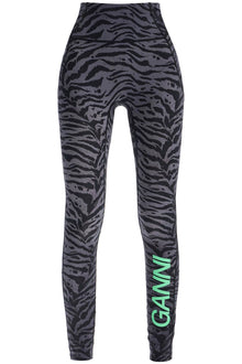  Ganni animal print sports leggings